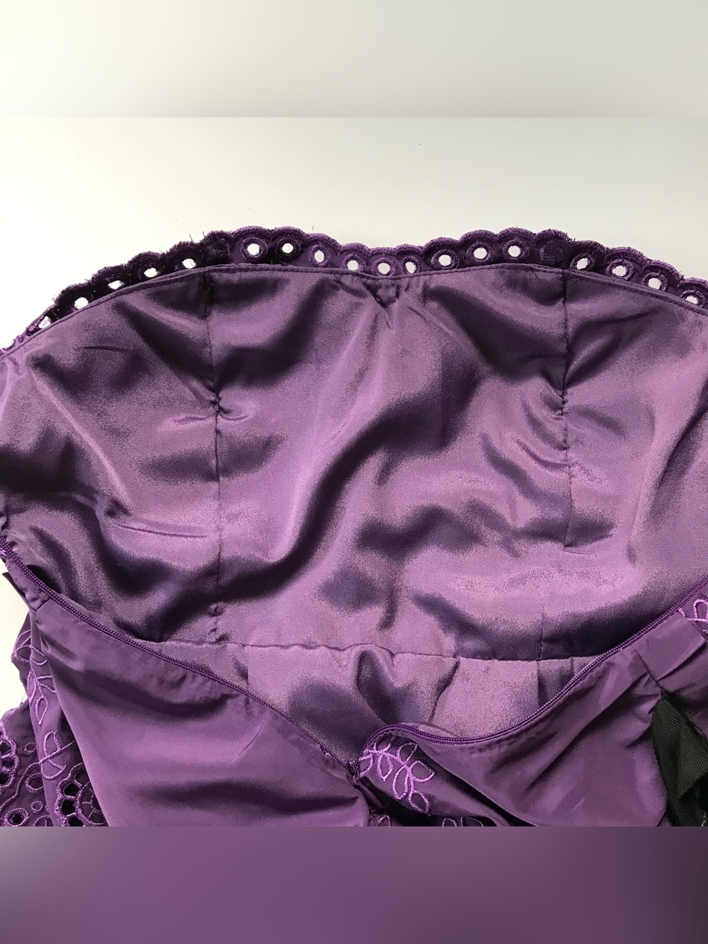 MINUET Purple Violet New With Tag Strapless Eyelet Party Dress Size Small NWT - Picture 15 of 16